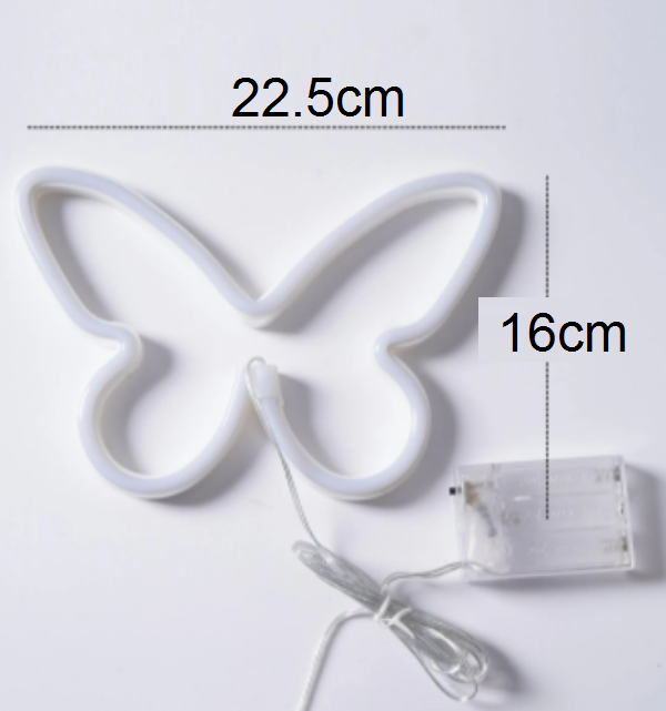 LED Επιτοίχιο Διακοσμητικό Φωτιστικό Πολύχρωμο Neon με Τροφοδοσία USB ή Μπαταρίες με Σχέδιο Πεταλούδα LED Επιτοίχιο Διακοσμητικό Φωτιστικό Πολύχρωμο Neon με Τροφοδοσία USB ή Μπαταρίες με Σχέδιο Πεταλούδα