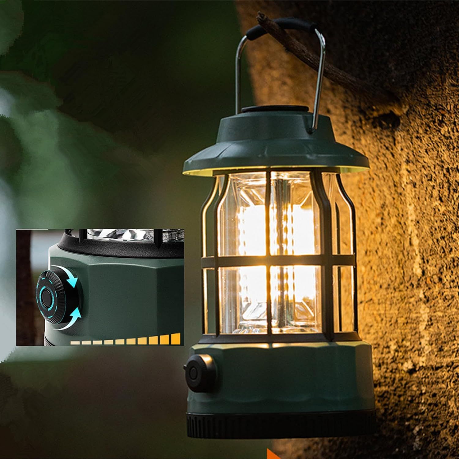 LED Φανάρι Dimmable με Μπαταρίες 300LM για Camping ή Ψάρεμα σε Θερμό Λευκό Φωτισμό Πράσινο LED Φανάρι Dimmable με Μπαταρίες 300LM για Camping ή Ψάρεμα σε Θερμό Λευκό Φωτισμό Πράσινο
