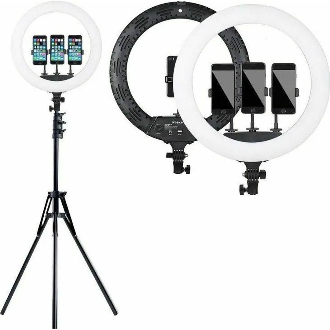 LED Φωτιστικό Ring Light Δαχτυλίδι με Βάσεις για 3 Κινητά Τηλέφωνα & Τρίποδο Δαπέδου LED Φωτιστικό Ring Light Δαχτυλίδι με Βάσεις για 3 Κινητά Τηλέφωνα & Τρίποδο Δαπέδου