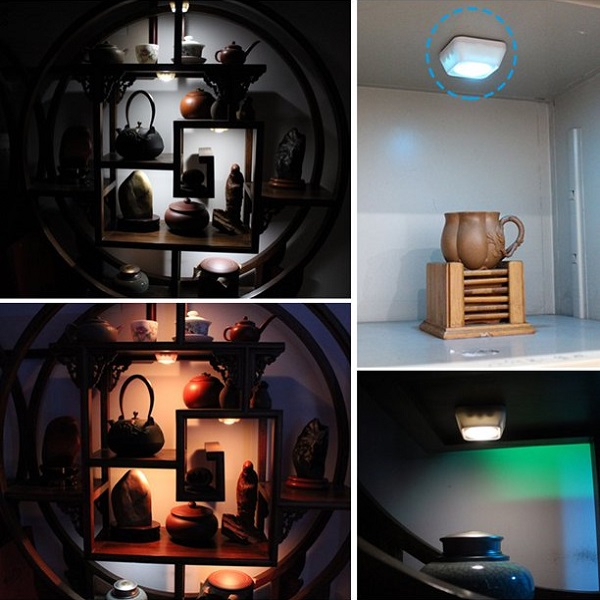 LED Φωτιστικό Σποτ Μπαταρίας RGB με Τηλεχειριστήριο Σετ 2 Τμχ LED Φωτιστικό Σποτ Μπαταρίας RGB με Τηλεχειριστήριο Σετ 2 Τμχ