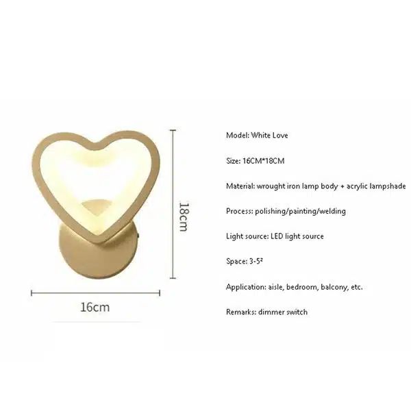 LED Φωτιστικό Τοίχου – Απλίκα 6W σε Θερμό Λευκό Φωτισμό και Σχήμα Καρδιά E28- Universo LED Φωτιστικό Τοίχου – Απλίκα 6W σε Θερμό Λευκό Φωτισμό και Σχήμα Καρδιά E28- Universo