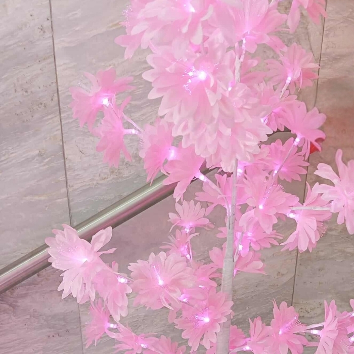 LED Φωτιζόμενο Διακοσμητικό Δέντρο Οπτικών Ινών Ροζ LED Φωτιζόμενο Διακοσμητικό Δέντρο Οπτικών Ινών Ροζ