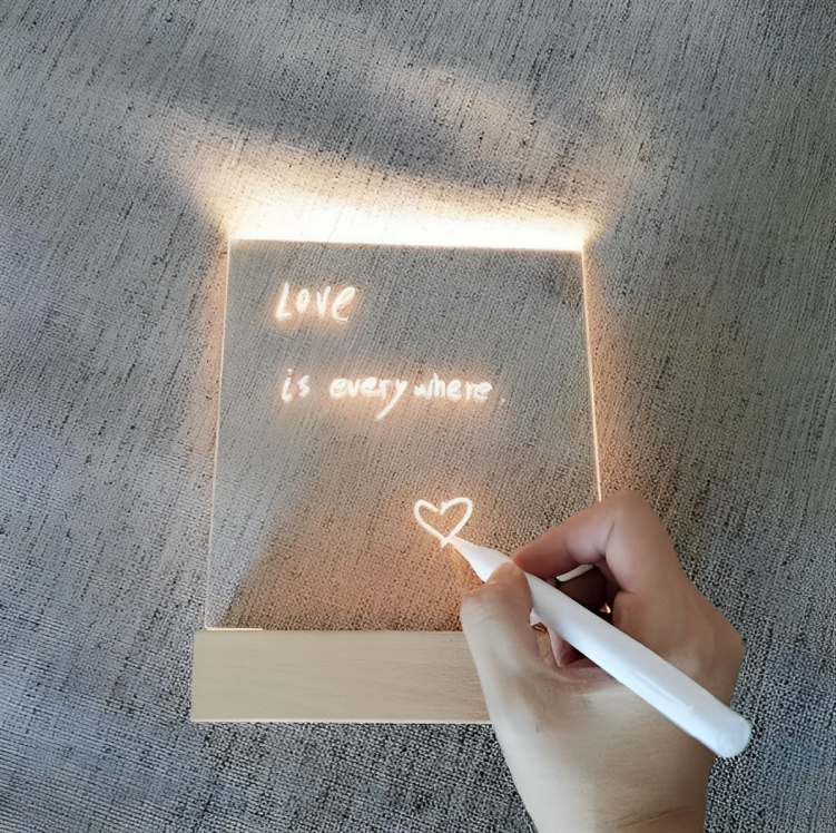 LED Φωτιζόμενος Επιτραπέζιος Ακρυλικός Πίνακας Σημειώσεων USB με Ξύλινη Βάση - Θερμού Λευκού Φωτισμού LED Φωτιζόμενος Επιτραπέζιος Ακρυλικός Πίνακας Σημειώσεων USB με Ξύλινη Βάση - Θερμού Λευκού Φωτισμού