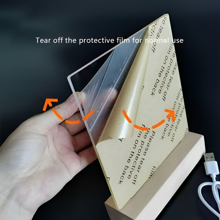 LED Φωτιζόμενος Επιτραπέζιος Ακρυλικός Πίνακας Σημειώσεων USB με Ξύλινη Βάση - Θερμού Λευκού Φωτισμού LED Φωτιζόμενος Επιτραπέζιος Ακρυλικός Πίνακας Σημειώσεων USB με Ξύλινη Βάση - Θερμού Λευκού Φωτισμού