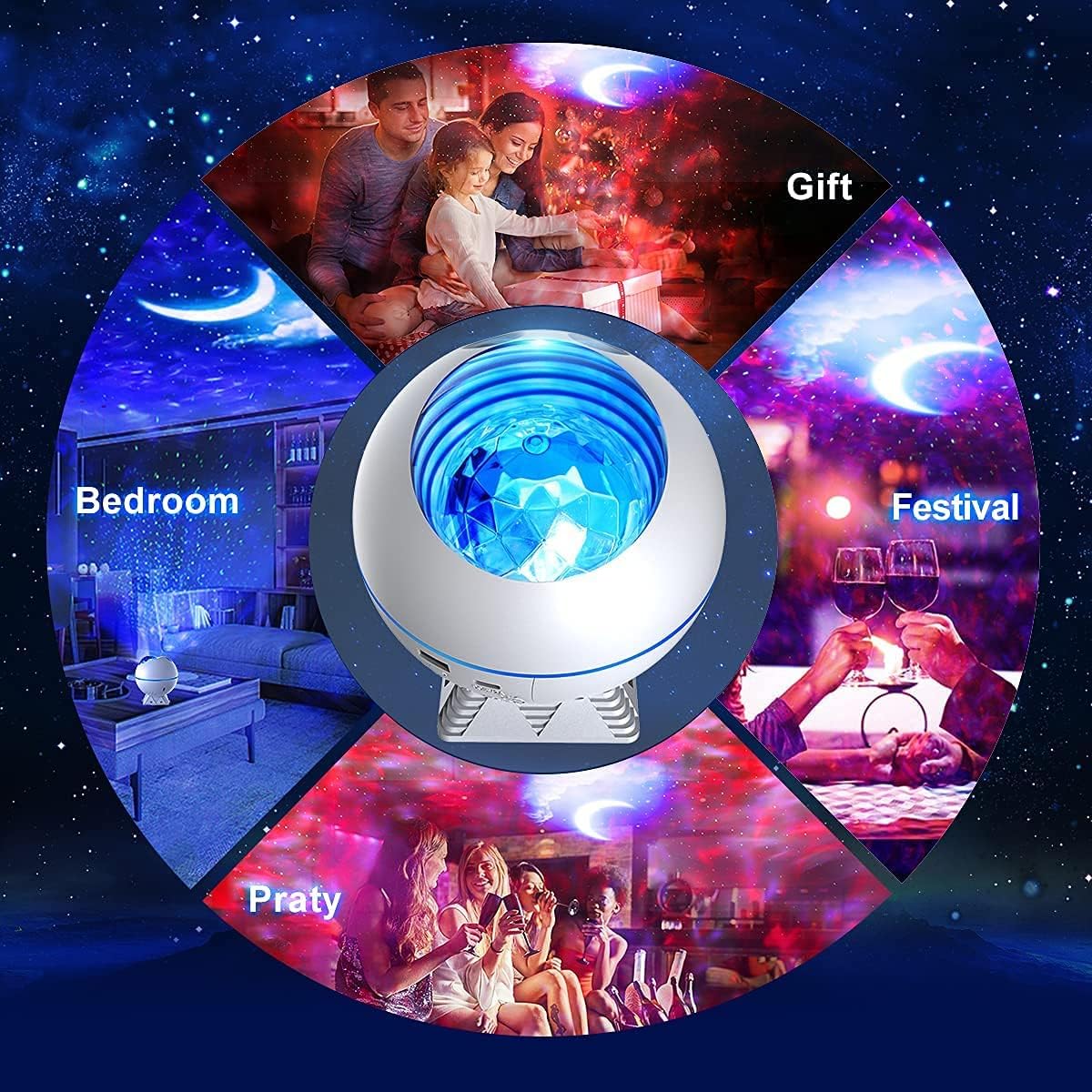 LED Προβολέας Προτζέκτορας 360° Γαλαξίας με 43 Χρώματα, Ηχείο Bluetooth, Χρονοδιακόπτη και Τηλεχειριστήριο - Galaxy, Moon & Nebula Night Light LED Προβολέας Προτζέκτορας 360° Γαλαξίας με 43 Χρώματα, Ηχείο Bluetooth, Χρονοδιακόπτη και Τηλεχειριστήριο - Galaxy, Moon & Nebula Night Light