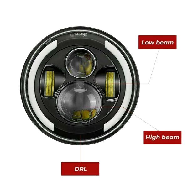 LED Στρογγυλός Αδιάβροχος Προβολέας Αυτοκινήτου 5” 12-24V με Βύσμα H4 Ψυχρό Λευκό LED Στρογγυλός Αδιάβροχος Προβολέας Αυτοκινήτου 5” 12-24V με Βύσμα H4 Ψυχρό Λευκό