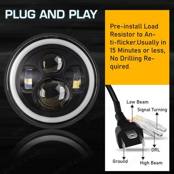 LED Στρογγυλός Αδιάβροχος Προβολέας Αυτοκινήτου 5” 12-24V με Βύσμα H4 Ψυχρό Λευκό LED Στρογγυλός Αδιάβροχος Προβολέας Αυτοκινήτου 5” 12-24V με Βύσμα H4 Ψυχρό Λευκό