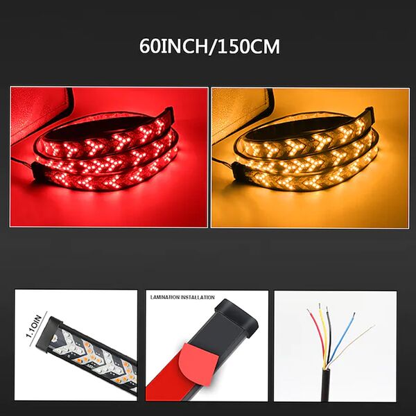 Led Ταινία Προειδοποιητική για Πορτ Μπαγκαζ Αυτοκινήτου, Αγροτικού, Pickup με Φλας - Πορείας - Στοπ 150cm Κόκκινο - Πορτοκαλί Led Ταινία Προειδοποιητική για Πορτ Μπαγκαζ Αυτοκινήτου, Αγροτικού, Pickup με Φλας - Πορείας - Στοπ 150cm Κόκκινο - Πορτοκαλί