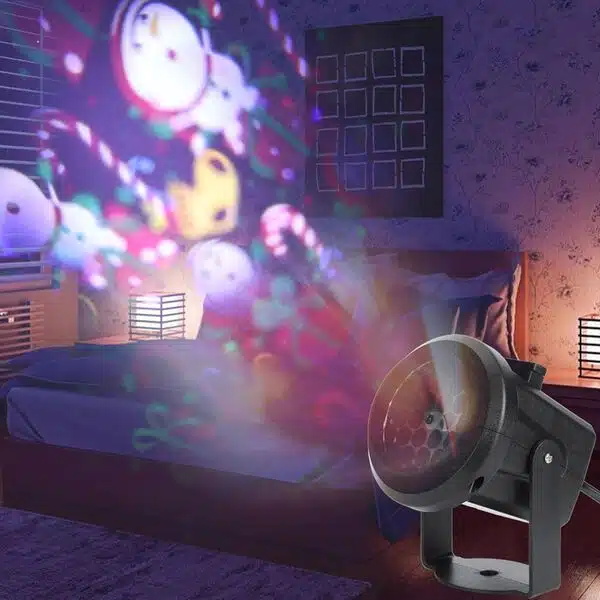 LED Χριστουγεννιάτικος Μαύρος Προτζέκτορας 220V με 4 Διαφορετικά Γιορτινά Μοτίβα LED Χριστουγεννιάτικος Μαύρος Προτζέκτορας 220V με 4 Διαφορετικά Γιορτινά Μοτίβα