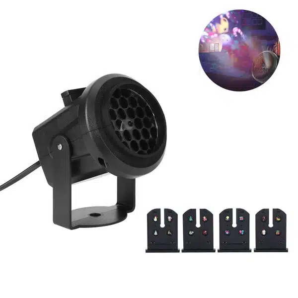 LED Χριστουγεννιάτικος Μαύρος Προτζέκτορας 220V με 4 Διαφορετικά Γιορτινά Μοτίβα LED Χριστουγεννιάτικος Μαύρος Προτζέκτορας 220V με 4 Διαφορετικά Γιορτινά Μοτίβα