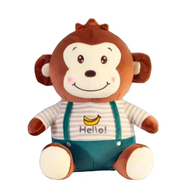 Λούτρινο Βελούδινο Αρκουδάκι Πιθηκάκι 30εκ με Ριγέ Μπλούζα και Κόκκινες Τιράντες Λούτρινο Βελούδινο Αρκουδάκι Πιθηκάκι 30εκ με Ριγέ Μπλούζα και Κόκκινες Τιράντες