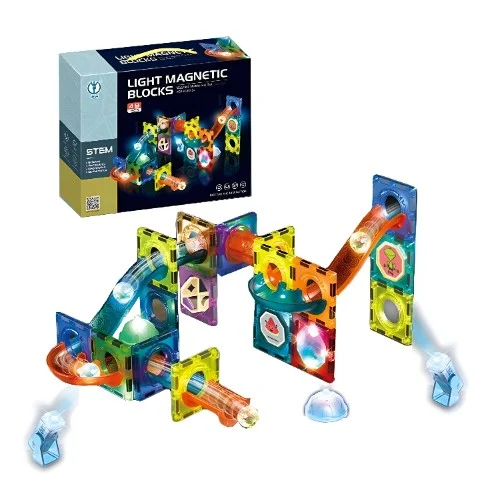 Μαγνητική Πίστα Κατασκευών με Φωτεινά Τουβλάκια 49τμχ STEM Light Magnetic Blocks με LED Σφαίρες Μαγνητική Πίστα Κατασκευών με Φωτεινά Τουβλάκια 49τμχ STEM Light Magnetic Blocks με LED Σφαίρες