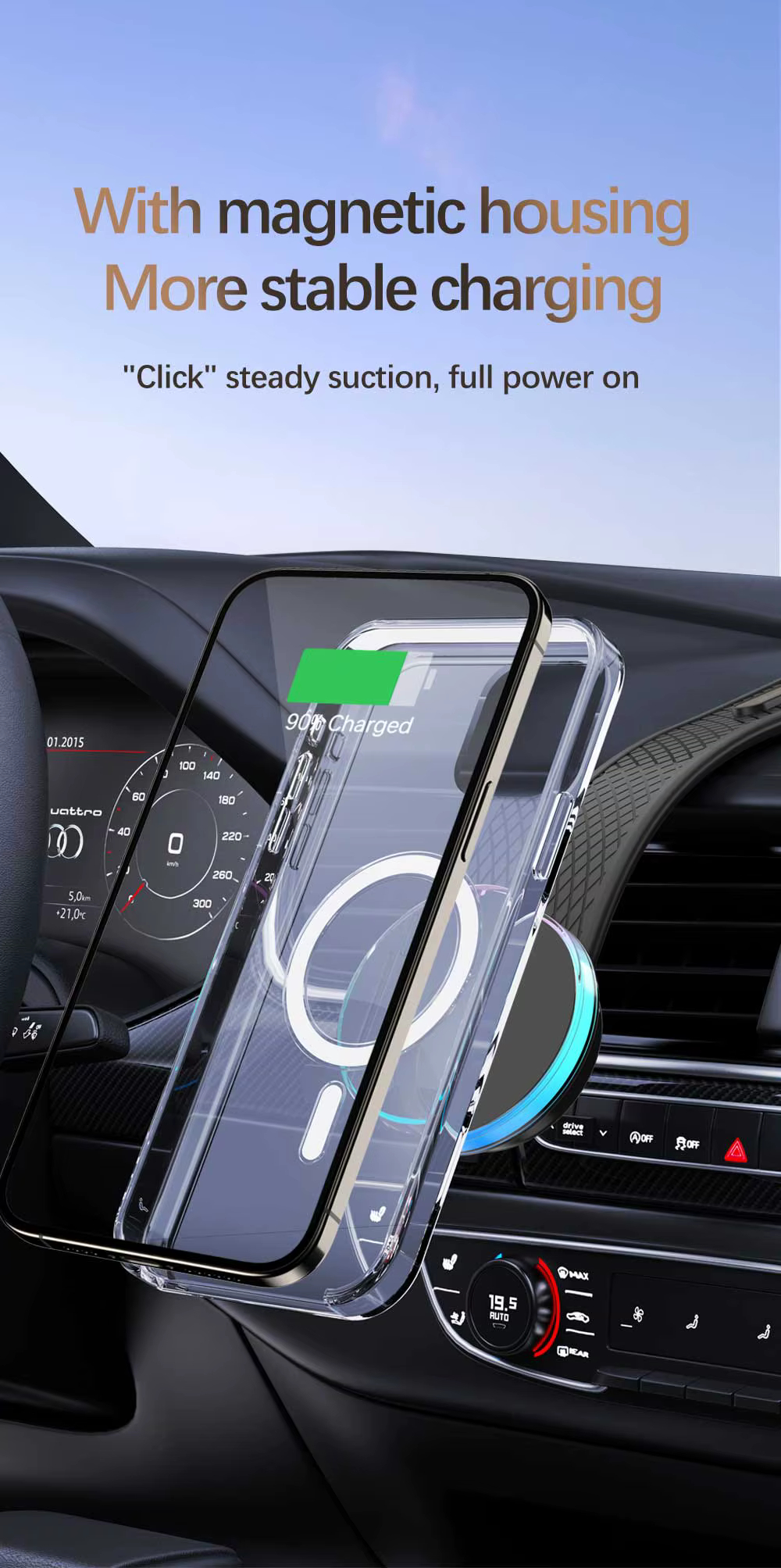 Μαγνητική Βάση Κινητού με Ασύρματη Φόρτιση για Αυτοκίνητο 15W - Remax Μαγνητική Βάση Κινητού με Ασύρματη Φόρτιση για Αυτοκίνητο 15W - Remax