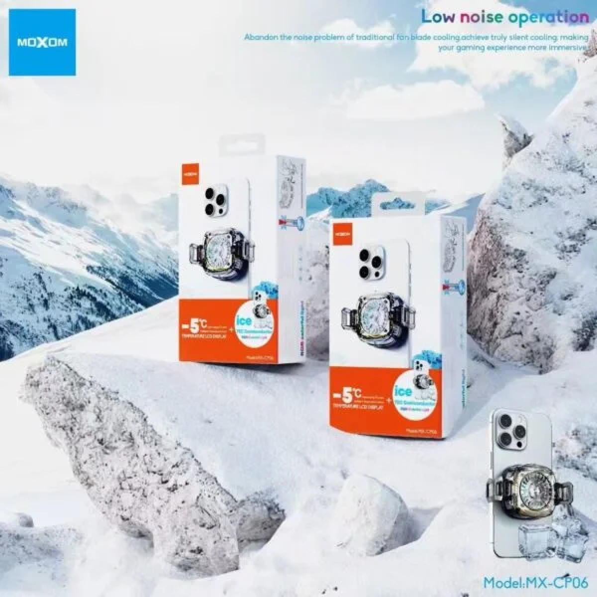 Μαγνητικό Ανεμιστηράκι Ψύξης Κινητού Moxom με LCD Οθόνη, RGB και MagSafe Μαγνητικό Ανεμιστηράκι Ψύξης Κινητού Moxom με LCD Οθόνη, RGB και MagSafe