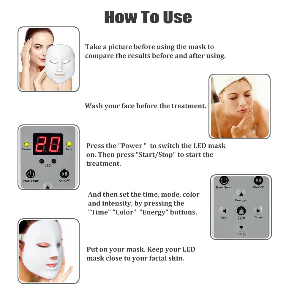 Μάσκα Φωτοθεραπείας Αναζωογόνησης Προσώπου - Λαιμού Αντιγήρανσης και Κατά των Ρυτίδων - LED Μάσκα Φωτοθεραπείας Αναζωογόνησης Προσώπου - Λαιμού Αντιγήρανσης και Κατά των Ρυτίδων - LED