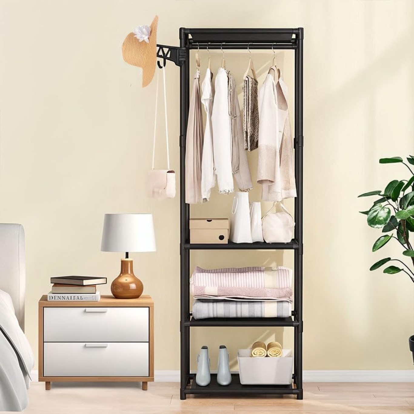 Μαύρη Μεταλλική Ντουλάπα Οργάνωσης 168x45x35cm με Ράφια και Κρεμάστρα Μαύρη Μεταλλική Ντουλάπα Οργάνωσης 168x45x35cm με Ράφια και Κρεμάστρα