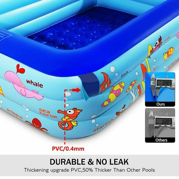 Μεγάλη Παιδική Πισίνα Φουσκωτή 305x180x60cm Μπλε-Swimming Pool Μεγάλη Παιδική Πισίνα Φουσκωτή 305x180x60cm Μπλε-Swimming Pool