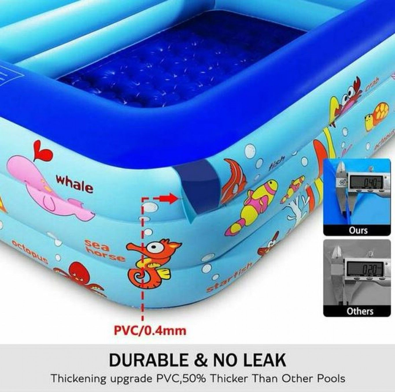 Μεγάλη Παιδική Πισίνα Φουσκωτή 305x180x60cm Μπλε - Swimming Pool Μεγάλη Παιδική Πισίνα Φουσκωτή 305x180x60cm Μπλε - Swimming Pool