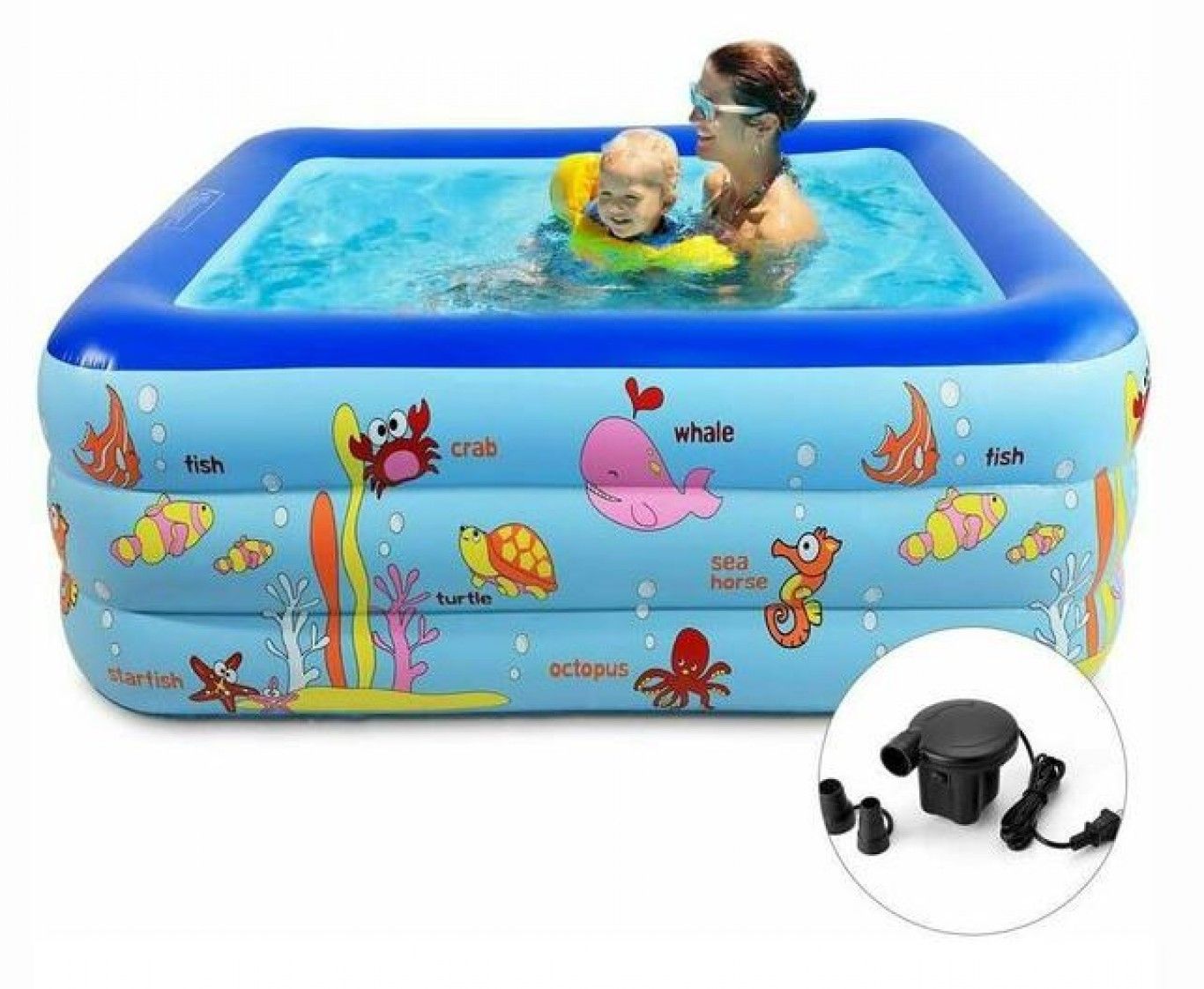 Μεγάλη Παιδική Πισίνα Φουσκωτή 305x180x60cm Μπλε - Swimming Pool Μεγάλη Παιδική Πισίνα Φουσκωτή 305x180x60cm Μπλε - Swimming Pool