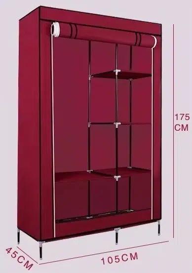 Μεγάλη Υφασμάτινη Φορητή Ντουλάπα - Γκαρνταρόμπα με Μεταλλικό Σκελετό και Ράφια για Ρούχα, Παπούτσια και Λευκά Είδη 105x45x175cm Μπορντώ Μεγάλη Υφασμάτινη Φορητή Ντουλάπα - Γκαρνταρόμπα με Μεταλλικό Σκελετό και Ράφια για Ρούχα, Παπούτσια και Λευκά Είδη 105x45x175cm Μπορντώ