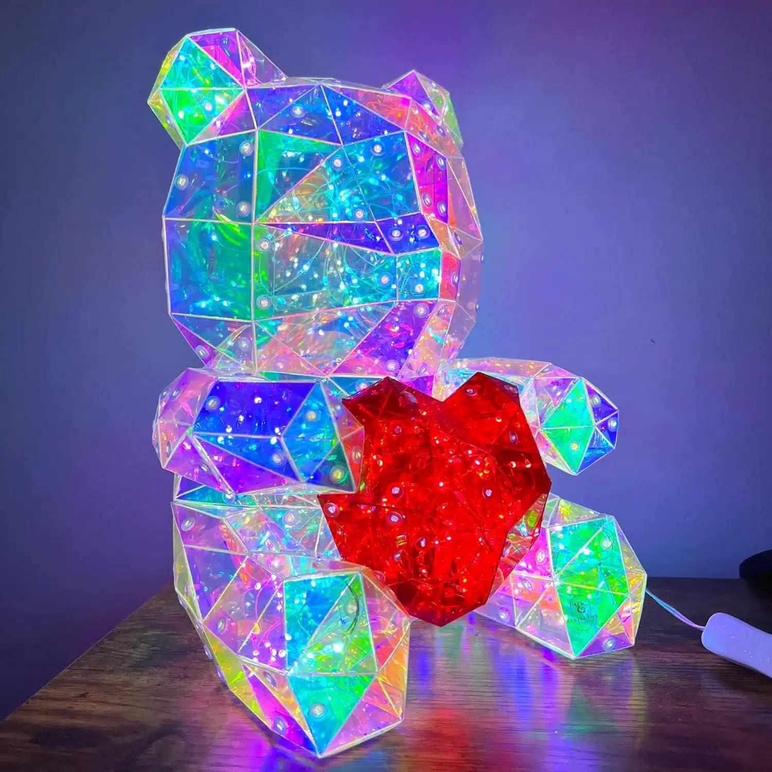 Mεγάλο Φωτιζόμενο Αρκουδάκι με Καρδιά και Ιριδίζον Φως σε Συσκευασία Δώρου 31cm Mεγάλο Φωτιζόμενο Αρκουδάκι με Καρδιά και Ιριδίζον Φως σε Συσκευασία Δώρου 31cm
