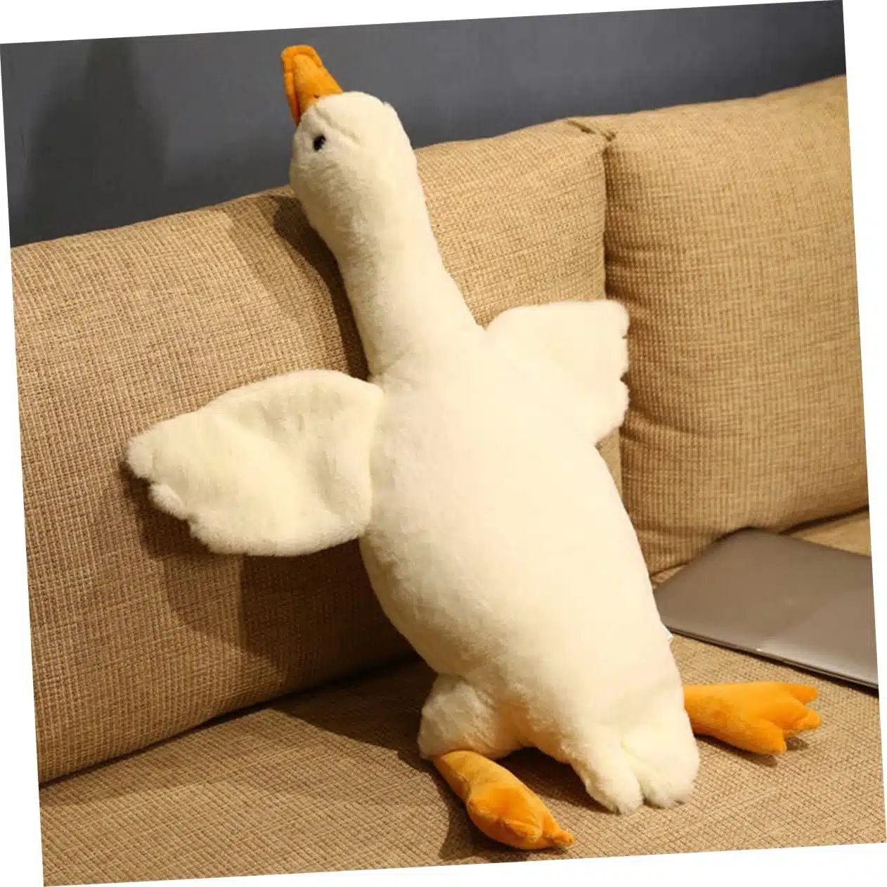 Μεγάλo Βελούδινo Λούτρινo Αρκουδάκι Ξαπλωτή Πάπια – Μαξιλάρι 130cm Λευκό Μεγάλo Βελούδινo Λούτρινo Αρκουδάκι Ξαπλωτή Πάπια – Μαξιλάρι 130cm Λευκό