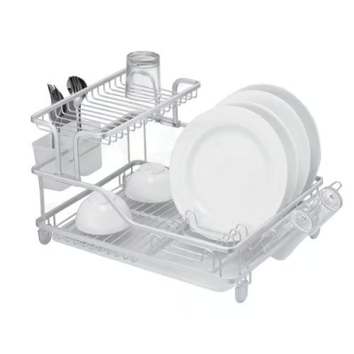 Μεταλλική Διπλή Πιατοθήκη Στραγγίσματος με Δίσκο 30x45x35 cm Μεταλλική Διπλή Πιατοθήκη Στραγγίσματος με Δίσκο 30x45x35 cm