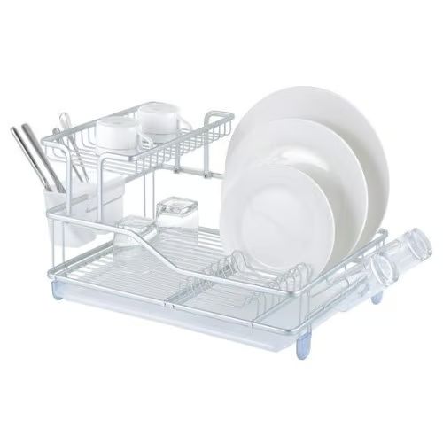 Μεταλλική Διπλή Πιατοθήκη Στραγγίσματος με Δίσκο 30x45x35 cm Μεταλλική Διπλή Πιατοθήκη Στραγγίσματος με Δίσκο 30x45x35 cm