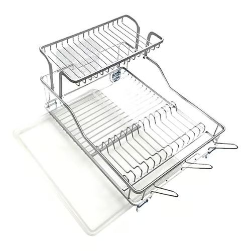 Μεταλλική Διπλή Πιατοθήκη Στραγγίσματος με Δίσκο 30x45x35 cm Μεταλλική Διπλή Πιατοθήκη Στραγγίσματος με Δίσκο 30x45x35 cm