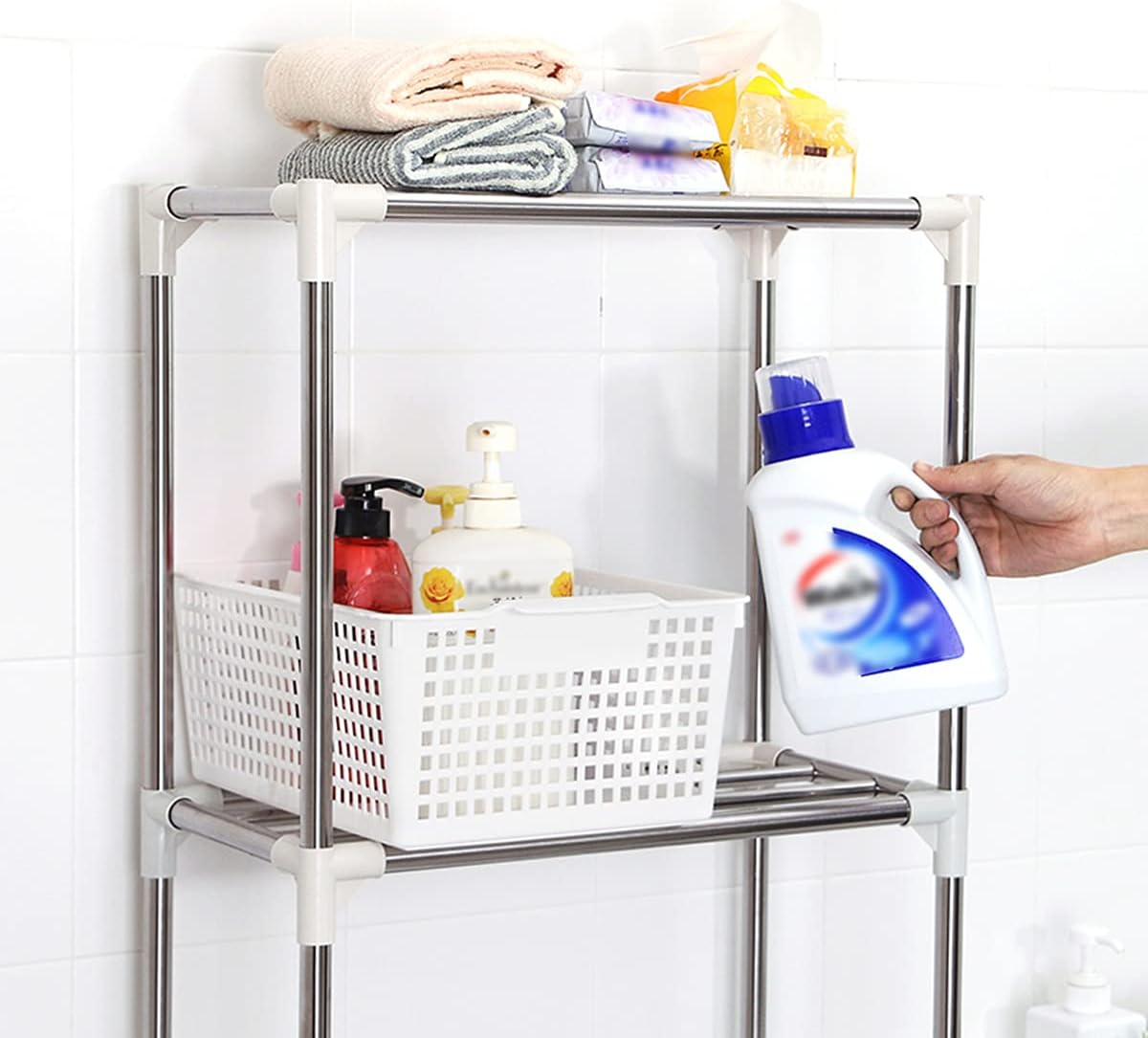 Μεταλλική Επιδαπέδια Ραφιέρα Μπάνιου με 3 Επίπεδα - 55 x 25 x 150cm Μεταλλική Επιδαπέδια Ραφιέρα Μπάνιου με 3 Επίπεδα - 55 x 25 x 150cm