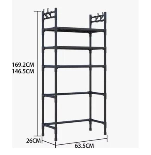 Μεταλλική Επιδαπέδια Ραφιέρα Μπάνιου Πλυντηρίου Οργάνωσης & Αποθήκευσης 3 Επιπέδων 169.2x26x63.5cm Μαύρο Μεταλλική Επιδαπέδια Ραφιέρα Μπάνιου Πλυντηρίου Οργάνωσης & Αποθήκευσης 3 Επιπέδων 169.2x26x63.5cm Μαύρο
