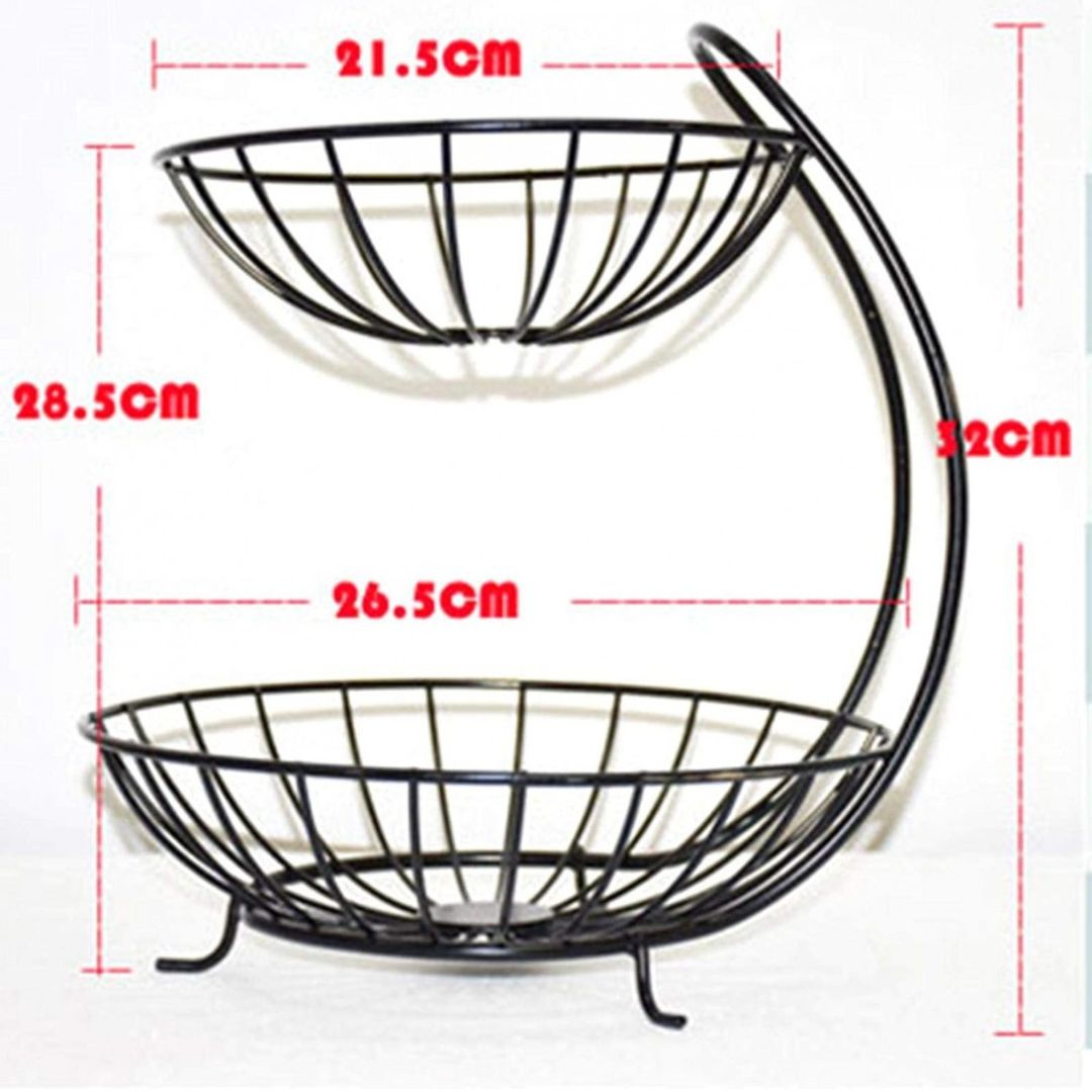 Μεταλλική Φρουτιέρα Δύο Επιπέδων Μαύρη 27 x 32cm Μεταλλική Φρουτιέρα Δύο Επιπέδων Μαύρη 27 x 32cm