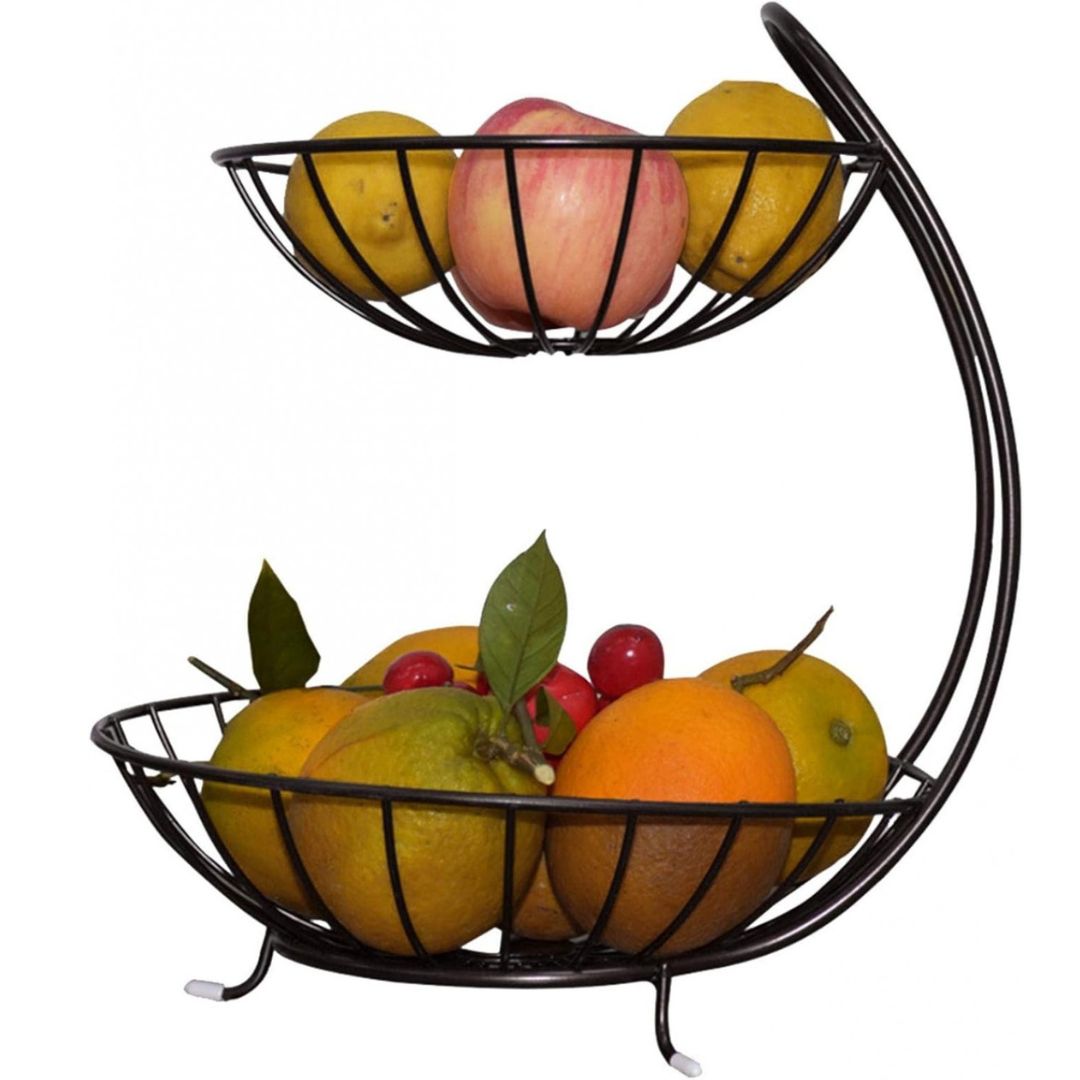 Μεταλλική Φρουτιέρα Δύο Επιπέδων Μαύρη 27 x 32cm Μεταλλική Φρουτιέρα Δύο Επιπέδων Μαύρη 27 x 32cm