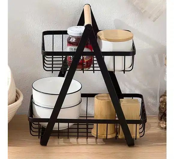 Μεταλλική Φρουτιέρα με 2 Ορόφους Μαύρη – 30x18x31cm Μεταλλική Φρουτιέρα με 2 Ορόφους Μαύρη – 30x18x31cm