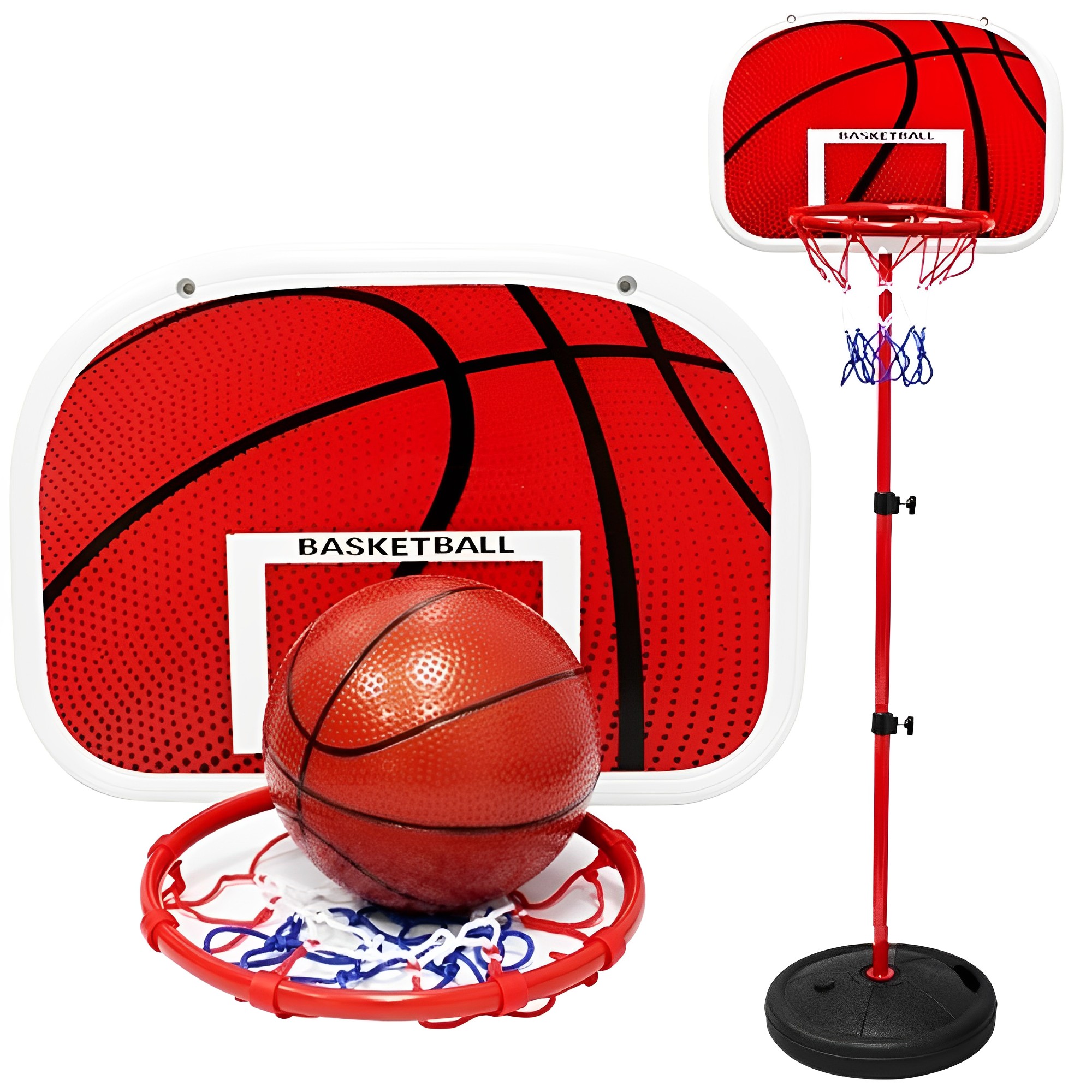 Μεταλλική Παιδική Μπασκέτα με Ταμπλό, Επιδαπέδια Βάση και Μπάλα με Ρυθμιζόμενο Ύψος 117cm-160cm Μεταλλική Παιδική Μπασκέτα με Ταμπλό, Επιδαπέδια Βάση και Μπάλα με Ρυθμιζόμενο Ύψος 117cm-160cm