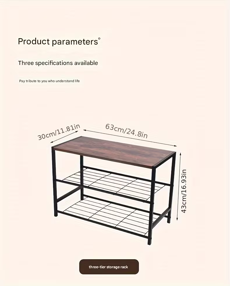 Μεταλλική Παπουτσοθήκη 3 Επιπέδων με Ξύλινη Επιφάνεια 43×63×30cm – Industrial Shoe Rack Μεταλλική Παπουτσοθήκη 3 Επιπέδων με Ξύλινη Επιφάνεια 43×63×30cm – Industrial Shoe Rack