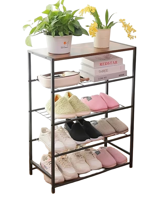 Μεταλλική Παπουτσοθήκη 5 Επιπέδων με Ξύλινη Επιφάνεια 83×63×30cm Μεταλλική Παπουτσοθήκη 5 Επιπέδων με Ξύλινη Επιφάνεια 83×63×30cm