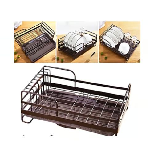 Μεταλλική Πιατοθήκη Στραγγίσματος με Αποσπώμενο Δίσκο 24.5x15x39.5 cm - Καφέ Μεταλλική Πιατοθήκη Στραγγίσματος με Αποσπώμενο Δίσκο 24.5x15x39.5 cm - Καφέ