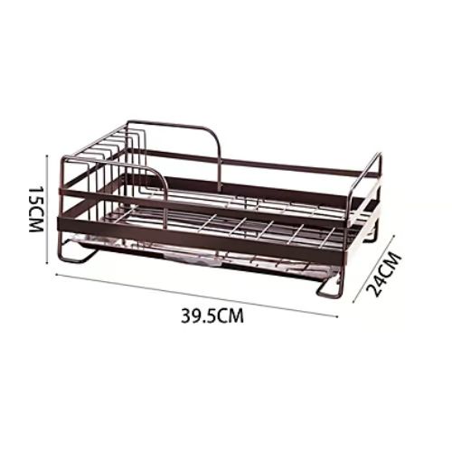 Μεταλλική Πιατοθήκη Στραγγίσματος με Αποσπώμενο Δίσκο 24.5x15x39.5 cm - Καφέ Μεταλλική Πιατοθήκη Στραγγίσματος με Αποσπώμενο Δίσκο 24.5x15x39.5 cm - Καφέ