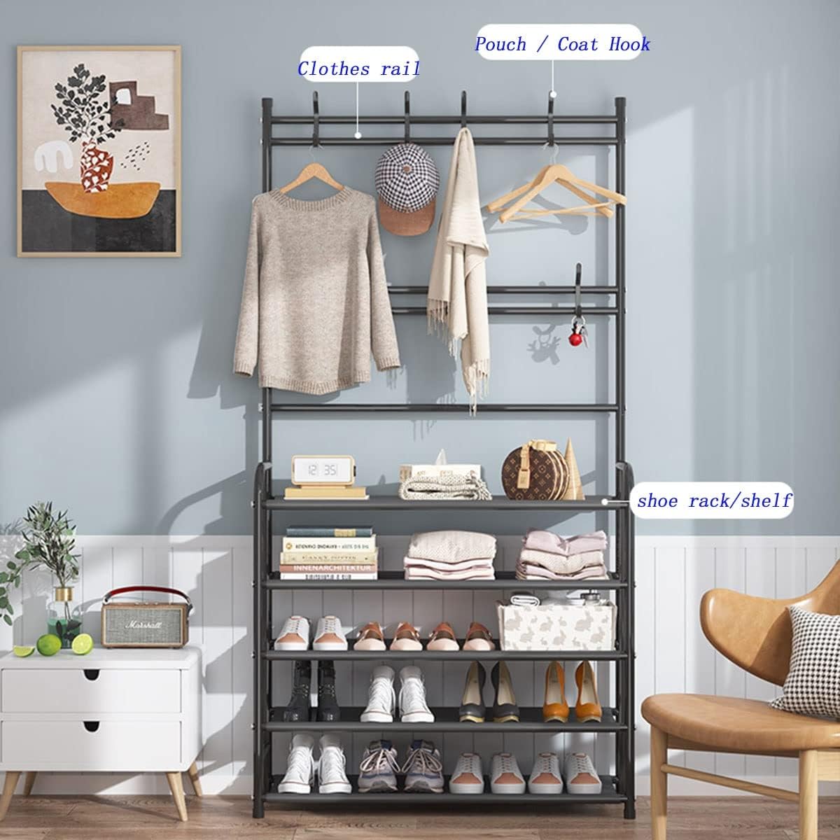 Μεταλλική Ραφιέρα Παπουτσοθήκη 172x57x62 4 Επιπέδων & Κρεμάστρα Εισόδου, Μπάνιου, για Παλτά, Μπουφάν & Καπέλα Έπιπλο Εισόδου Μεταλλική Ραφιέρα Παπουτσοθήκη 172x57x62 4 Επιπέδων & Κρεμάστρα Εισόδου, Μπάνιου, για Παλτά, Μπουφάν & Καπέλα Έπιπλο Εισόδου