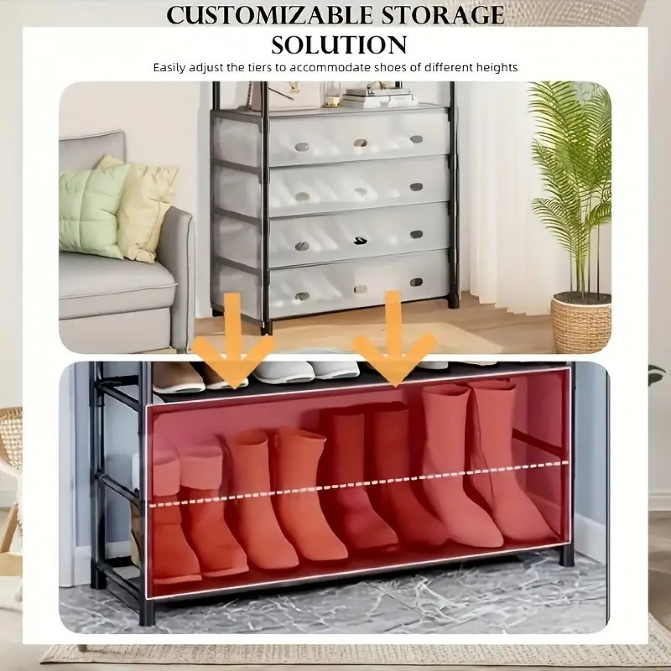 Μεταλλική Ραφιέρα - Παπουτσοθήκη 5 Επιπέδων με Πορτάκια & Κρεμάστρα με Γάντζους 185 x 56 x 28cm Μεταλλική Ραφιέρα - Παπουτσοθήκη 5 Επιπέδων με Πορτάκια & Κρεμάστρα με Γάντζους 185 x 56 x 28cm