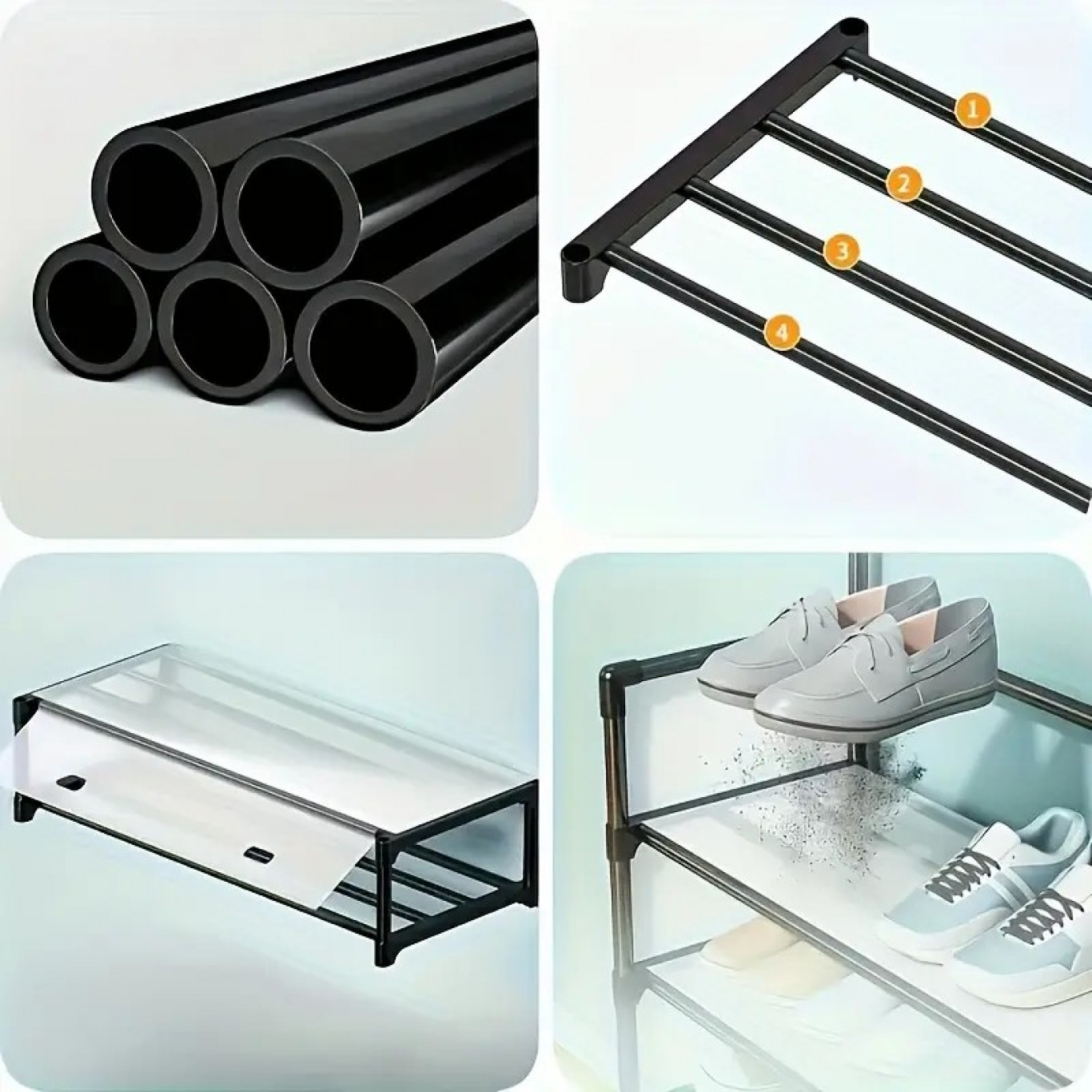 Μεταλλική Ραφιέρα - Παπουτσοθήκη 5 Επιπέδων με Πορτάκια & Κρεμάστρα με Γάντζους 185 x 56 x 28cm Μεταλλική Ραφιέρα - Παπουτσοθήκη 5 Επιπέδων με Πορτάκια & Κρεμάστρα με Γάντζους 185 x 56 x 28cm