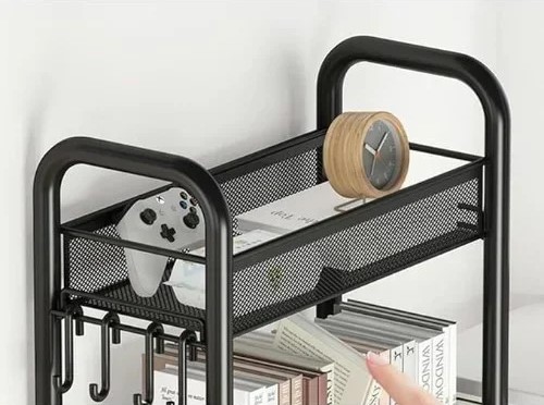 Μεταλλική Ραφιέρα - Τρόλει 3 Επιπέδων - Με Περιστρεφόμενα Ροδάκια & Γάντζους - 44 x 27 x 63 cm Μεταλλική Ραφιέρα - Τρόλει 3 Επιπέδων - Με Περιστρεφόμενα Ροδάκια & Γάντζους - 44 x 27 x 63 cm