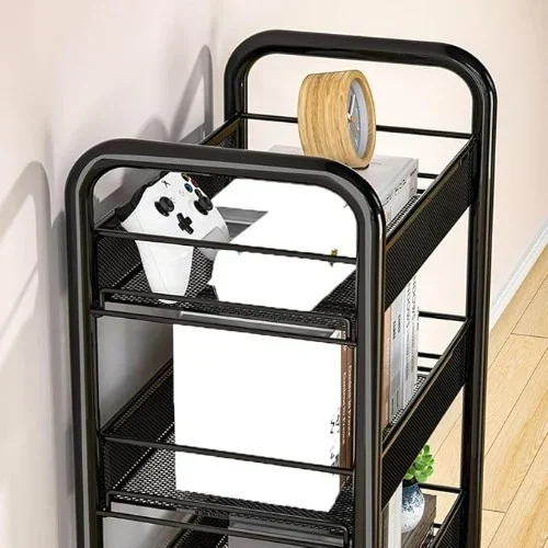 Μεταλλική Ραφιέρα - Τρόλει 3 Επιπέδων - Με Περιστρεφόμενα Ροδάκια & Γάντζους - 44 x 27 x 63 cm Μεταλλική Ραφιέρα - Τρόλει 3 Επιπέδων - Με Περιστρεφόμενα Ροδάκια & Γάντζους - 44 x 27 x 63 cm