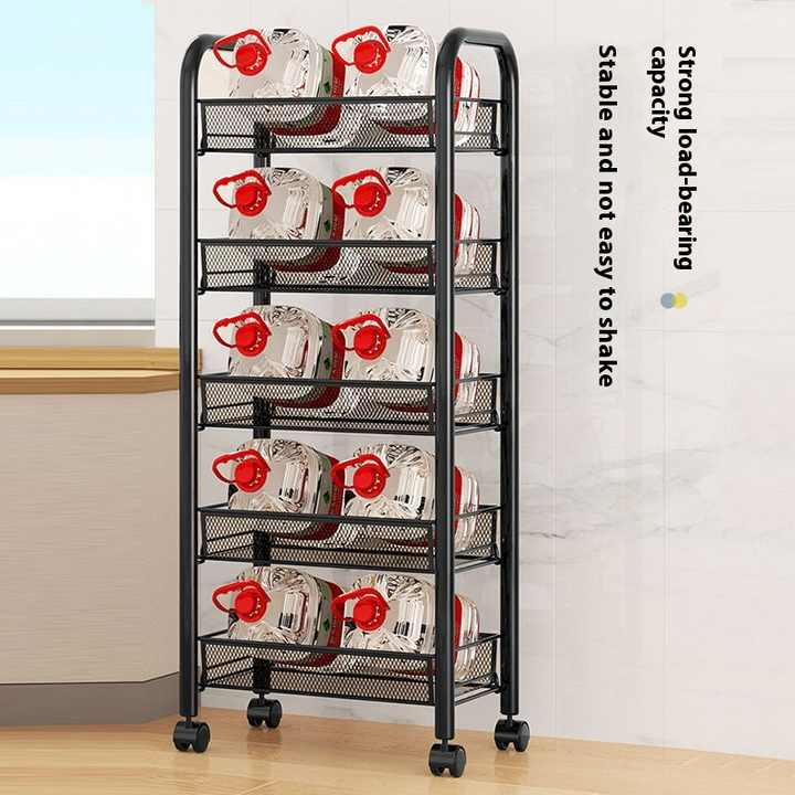 Μεταλλική Ραφιέρα - Τρόλει 5 Επιπέδων - Με Γάντζους & Περιστρεφόμενα Ροδάκια Μεταλλική Ραφιέρα - Τρόλει 5 Επιπέδων - Με Γάντζους & Περιστρεφόμενα Ροδάκια