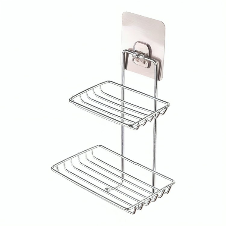 Μεταλλική Βάση 2 Επιπέδων για Μπάνιο και Κουζίνα - Με Αυτοκόλλητη Στήριξη Μεταλλική Βάση 2 Επιπέδων για Μπάνιο και Κουζίνα - Με Αυτοκόλλητη Στήριξη