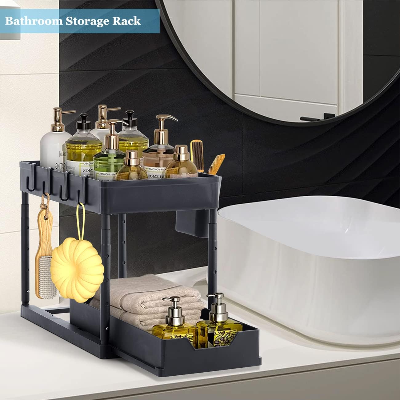 Μεταλλική Βάση Οργάνωσης με Επεκτεινόμενο Συρτάρι 32 x 22.5 x 40.5 cm - Μαύρη Μεταλλική Βάση Οργάνωσης με Επεκτεινόμενο Συρτάρι 32 x 22.5 x 40.5 cm - Μαύρη