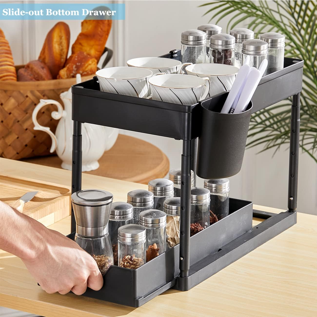 Μεταλλική Βάση Οργάνωσης με Επεκτεινόμενο Συρτάρι 32 x 22.5 x 40.5 cm - Μαύρη Μεταλλική Βάση Οργάνωσης με Επεκτεινόμενο Συρτάρι 32 x 22.5 x 40.5 cm - Μαύρη