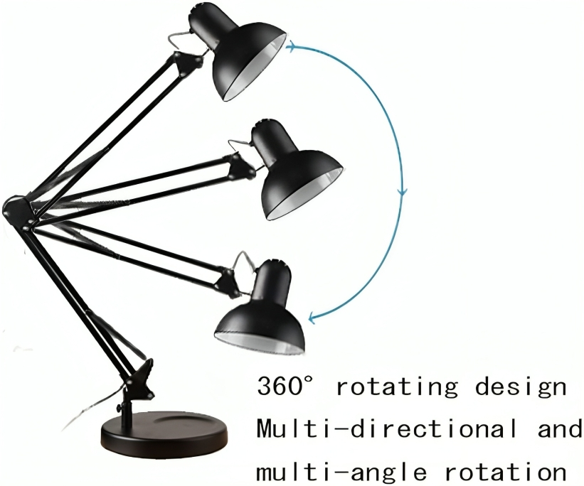 Μεταλλικό Φωτιστικό Γραφείου με Σπαστό Βραχίονα - Συμβατό με Ε27 - AIGOSTAR Μεταλλικό Φωτιστικό Γραφείου με Σπαστό Βραχίονα - Συμβατό με Ε27 - AIGOSTAR