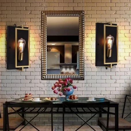 Μεταλλικό Φωτιστικό Τοίχου E27 - Μοντέρνα Απλίκα σε Μαύρο & Χρυσό - Universo Μεταλλικό Φωτιστικό Τοίχου E27 - Μοντέρνα Απλίκα σε Μαύρο & Χρυσό - Universo
